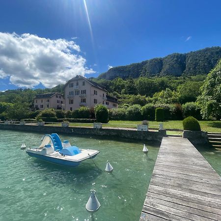 Rare 2 Bedroom With Private Beach On Lake Annecy Doussard Bagian luar foto