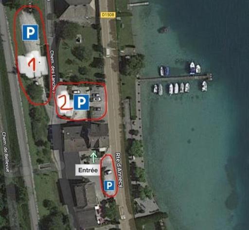 Rare 2 Bedroom With Private Beach On Lake Annecy Doussard Bagian luar foto