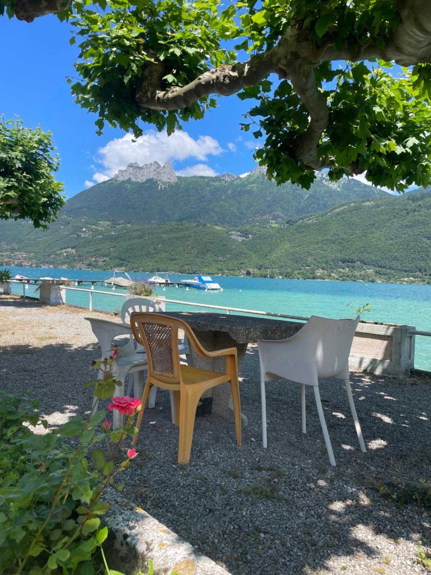 Rare 2 Bedroom With Private Beach On Lake Annecy Doussard Bagian luar foto